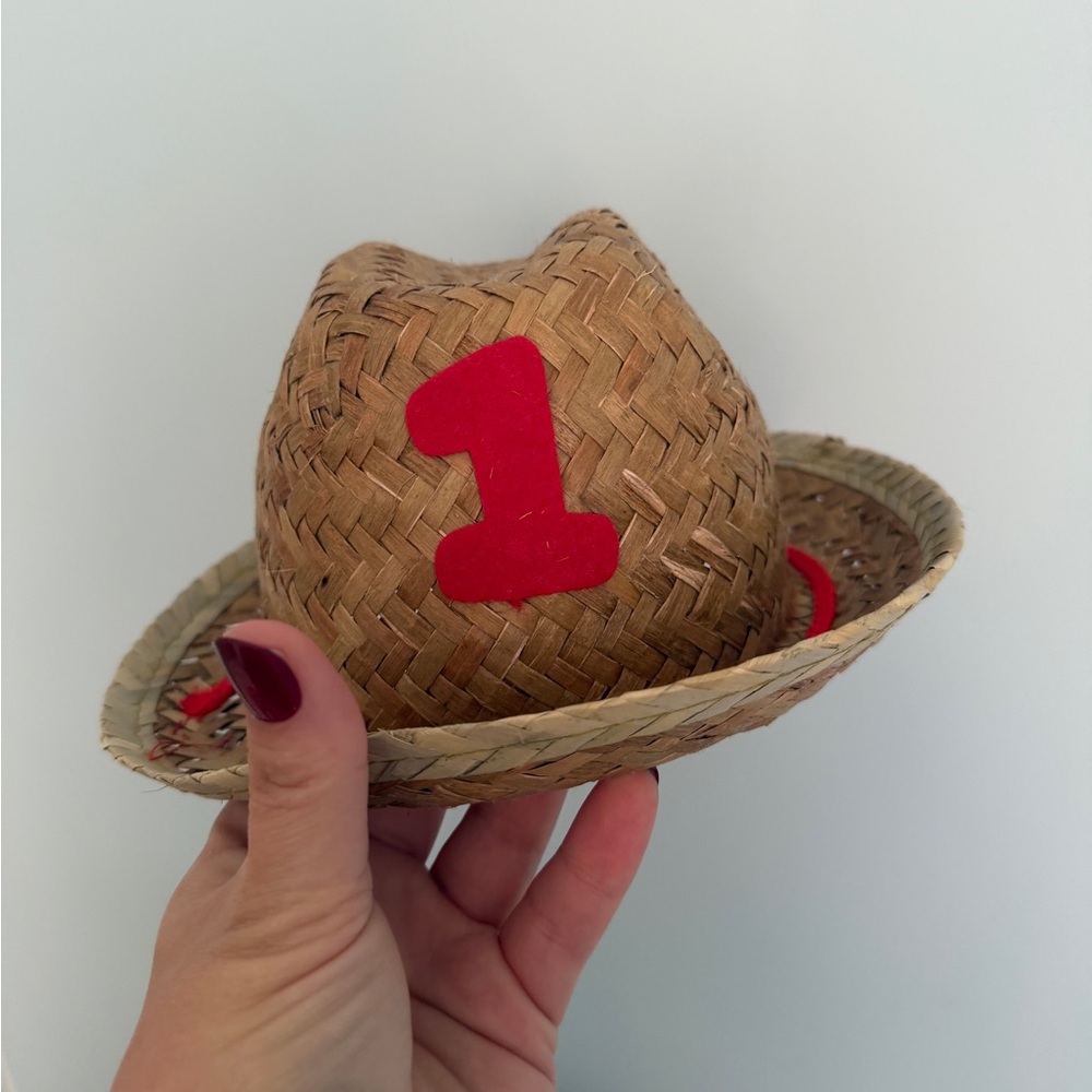 Straw Hat with Red Number One